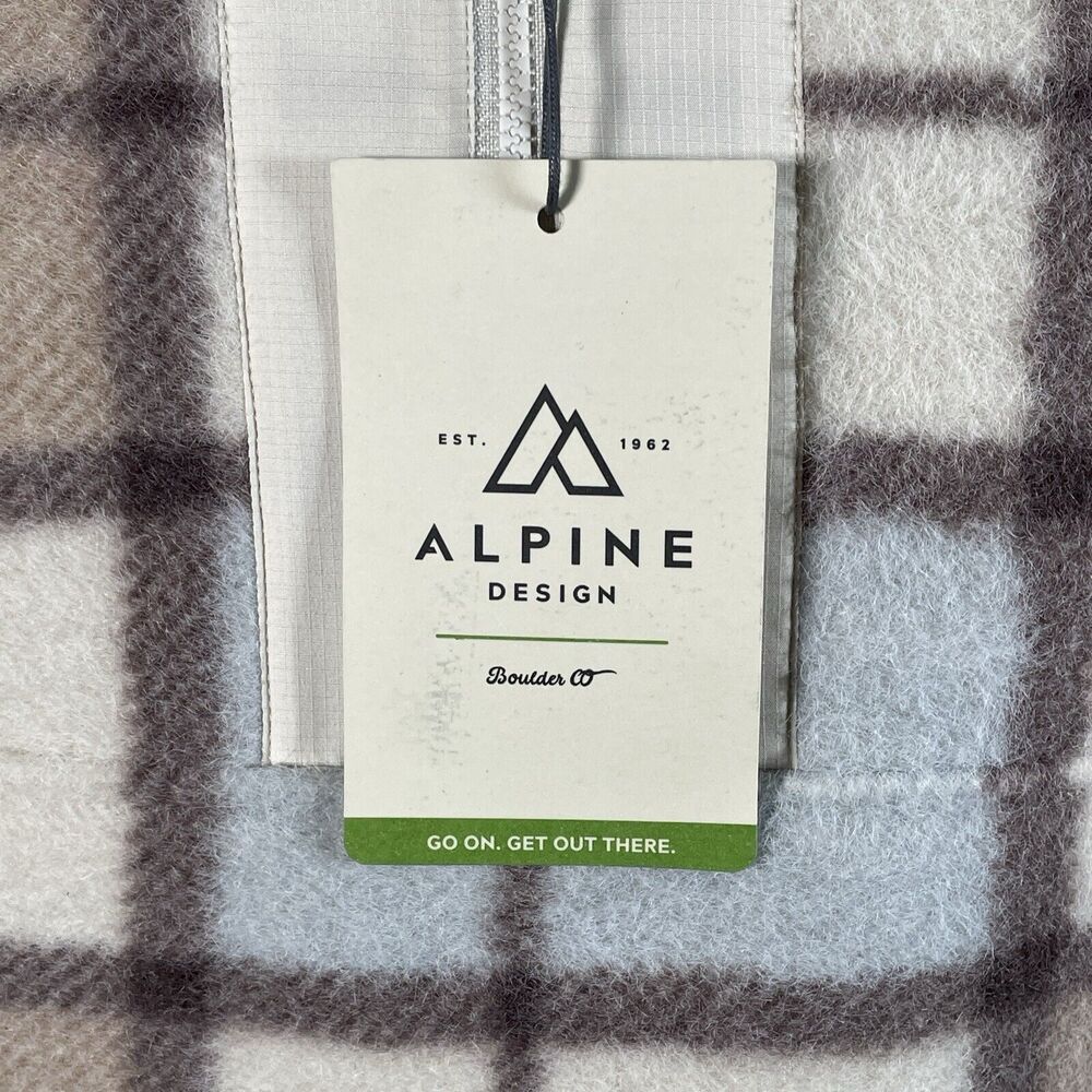 Alpine Design Plaid Pull-over 1/2 zip Jacket Fleece NWT SMALL Woman - Picture 3 of 14
